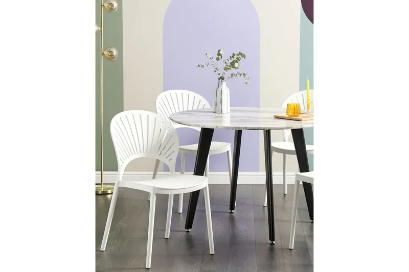 Casarano Ruokatuoli Ulkokäyttöön - Valkoinen - Puutarhakalusteet - Puutarhatuoli - Karmituoli ulos