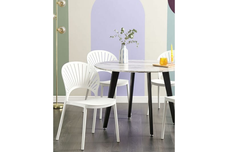 Casarano Ruokatuoli Ulkokäyttöön - Valkoinen - Puutarhakalusteet - Puutarhatuoli - Karmituoli ulos