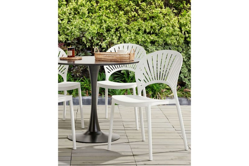 Casarano Ruokatuoli Ulkokäyttöön - Valkoinen - Puutarhakalusteet - Puutarhatuoli - Karmituoli ulos