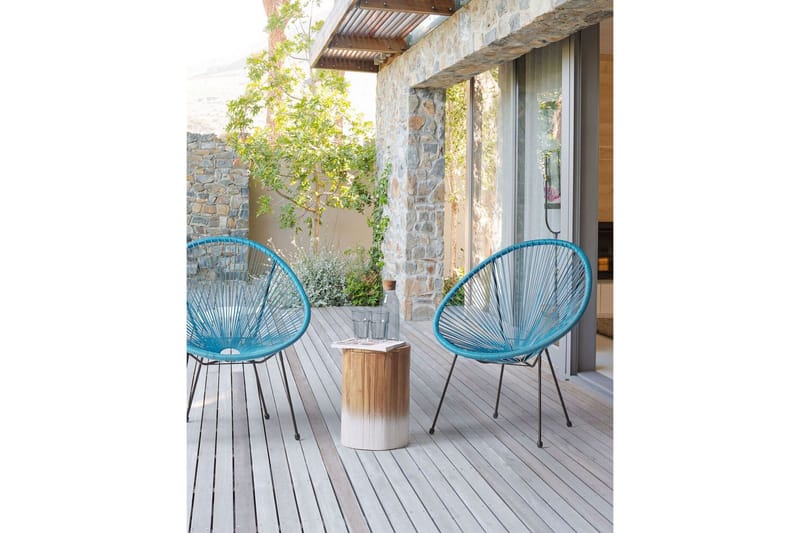 Cayaco Ulkotuoli - Musta Sininen - Puutarhakalusteet - Puutarhatuoli - Ulkotilan nojatuolit