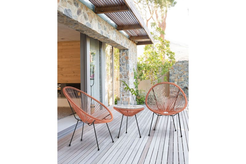 Cayaco Ulkotuoli - Oranssi/Musta - Puutarhakalusteet - Puutarhatuoli - Ulkotilan nojatuolit