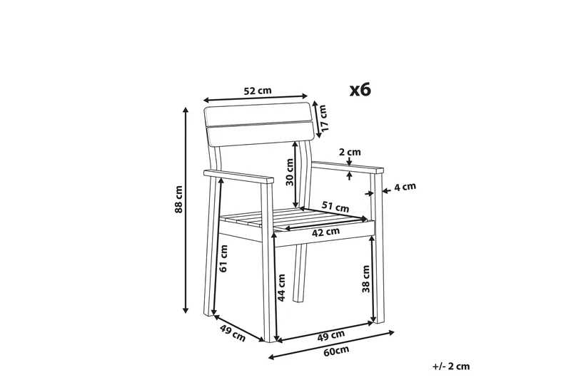 Cellino Käsinojatuoli - Vaalean Ruskea - Puutarhakalusteet - Puutarhatuoli - Karmituoli ulos