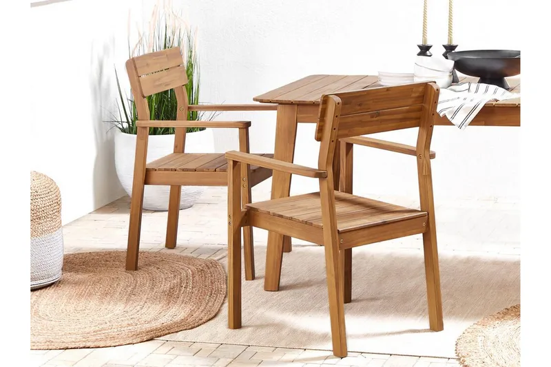 Cellino Käsinojatuoli - Vaalean Ruskea - Puutarhakalusteet - Puutarhatuoli - Karmituoli ulos