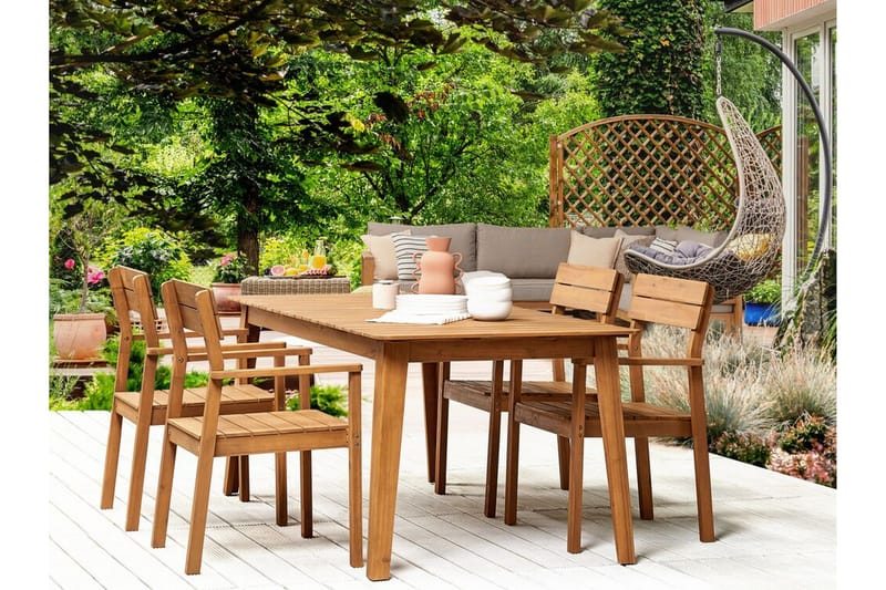 Cellino Käsinojatuoli - Vaalean Ruskea - Puutarhakalusteet - Puutarhatuoli - Karmituoli ulos