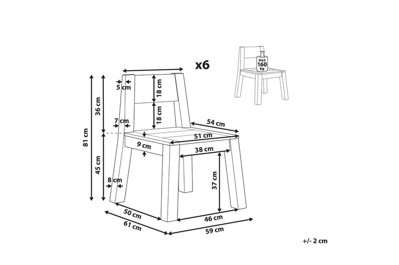 Coteto Ruokatuoli Ulkokäyttöön - Vaalean Ruskea - Puutarhakalusteet - Puutarhatuoli - Karmituoli ulos