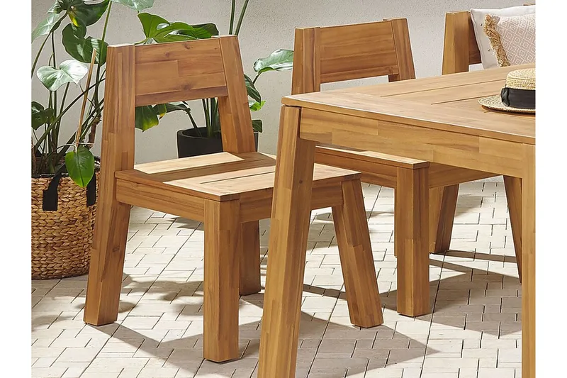 Coteto Ruokatuoli Ulkokäyttöön - Vaalean Ruskea - Puutarhakalusteet - Puutarhatuoli - Karmituoli ulos