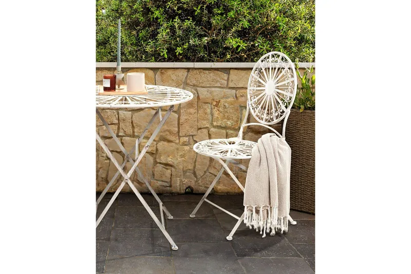 Dursley Ruokatuoli Ulkokäyttöön - Valkoinen - Puutarhakalusteet - Puutarhatuoli - Karmituoli ulos