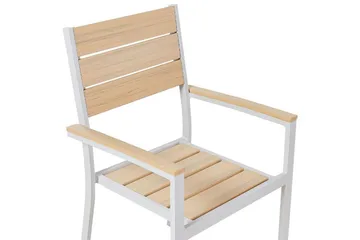 Edmundston Käsinojatuoli - Beige/Valkoinen - Puutarhakalusteet - Puutarhatuoli - Karmituoli ulos