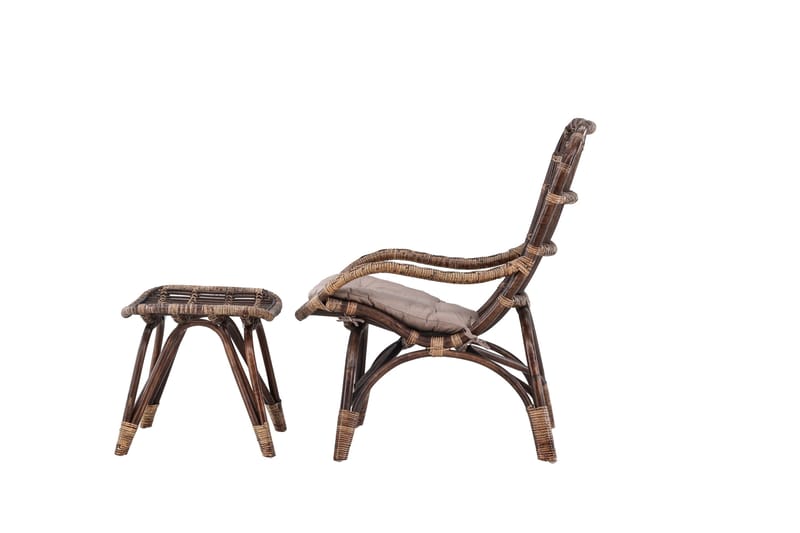 Ella Ulkotuoli - Tumma pähkinä - Puutarhakalusteet - Puutarhatuoli - Ulkotilan nojatuolit