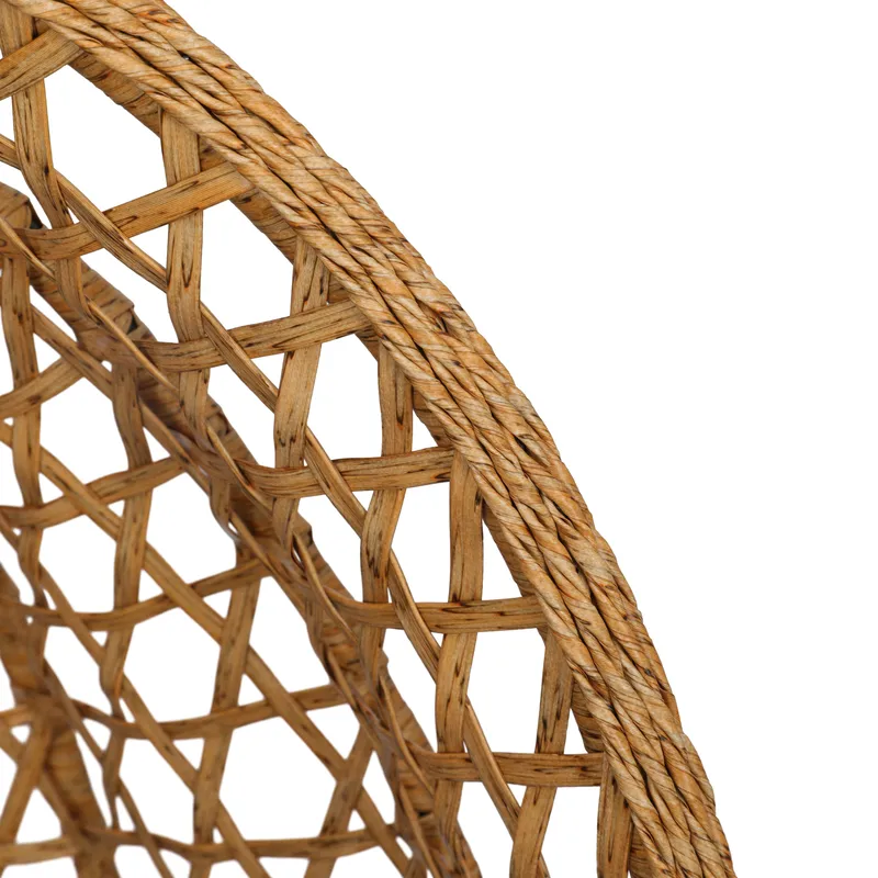 Etna-riippukeinu tuella ulkokäyttöön – polyrottinkinen munatuoli - Ruskea - Puutarhakalusteet - Puutarhatuoli - Riipputuoli