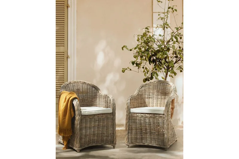 Fåtölj Beliani Susua Ii set om 2 Ljusbeige - Puutarhakalusteet - Puutarhatuoli - Karmituoli ulos