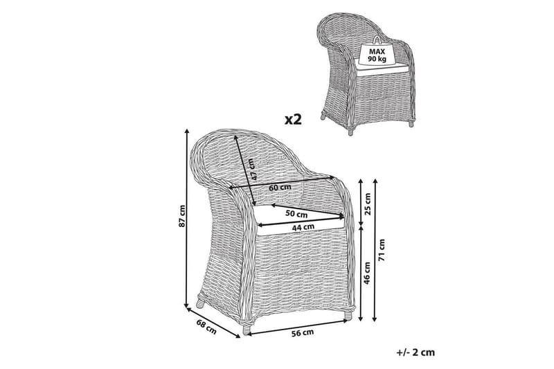 Fåtölj Beliani Susua Ii set om 2 Ljusbeige - Puutarhakalusteet - Puutarhatuoli - Karmituoli ulos