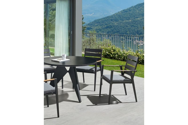 Fortify Käsinojatuoli - Musta/Harmaa - Puutarhakalusteet - Puutarhatuoli - Karmituoli ulos