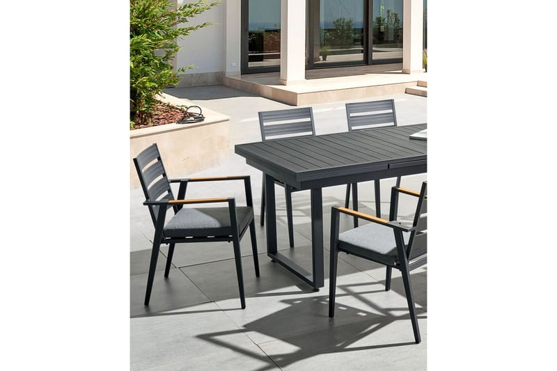 Fortify Käsinojatuoli - Musta/Harmaa - Puutarhakalusteet - Puutarhatuoli - Karmituoli ulos