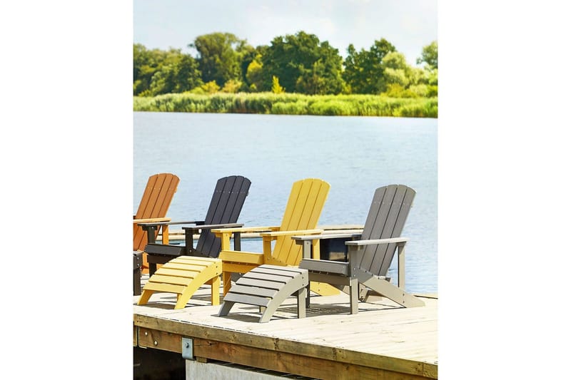 Fotstöd Beliani Adirondack Blå Light grey - Puutarhakalusteet - Puutarhatuoli - Jalkarahi & jakkara ulkokäyttöön