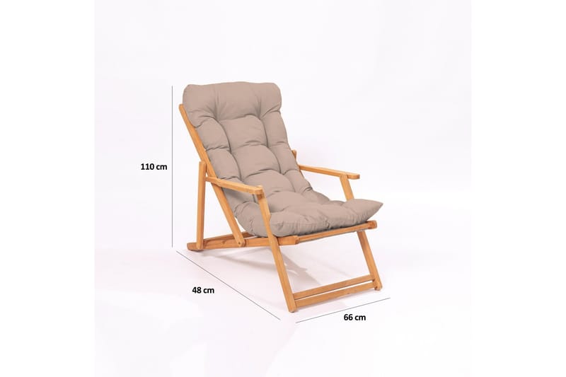 Gardellis Aurinkotuoli 58x49 cm - Ruskea/Luonnonväri - Puutarhakalusteet - Puutarhatuoli - Aurinkotuoli