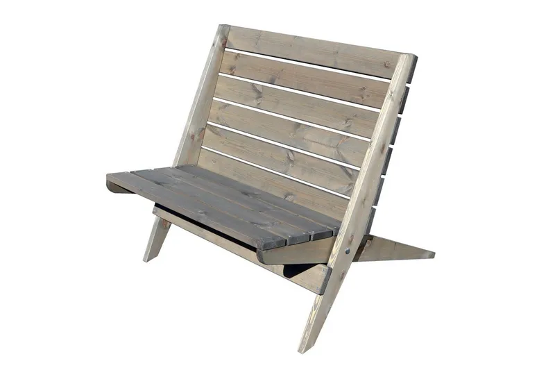 Hillerstorp EcoFurn ulkotuoli Granny Double mänty öljytty harmaa, Harmaa