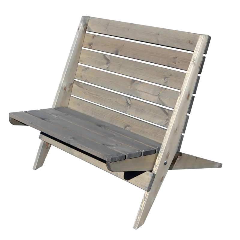 Hillerstorp EcoFurn ulkotuoli Granny Double mänty öljytty harmaa, Harmaa