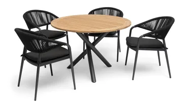 Hillerstorp Ekeryd ulkotuoli 4-pack antrasiitinharmaa - Puutarhakalusteet - Puutarhatuoli - Ulkotilan nojatuolit