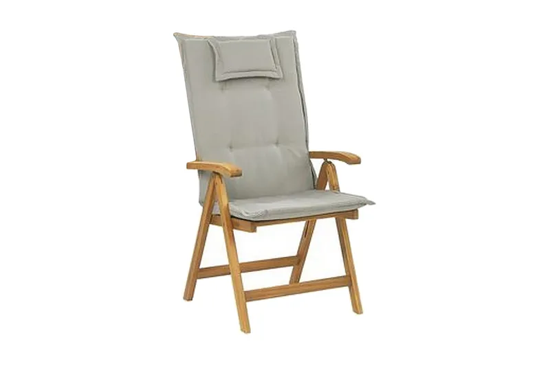 Java Puutarhatuoli 6 kpl Akaasia Pehmusteella, Puu/Luonnonväri