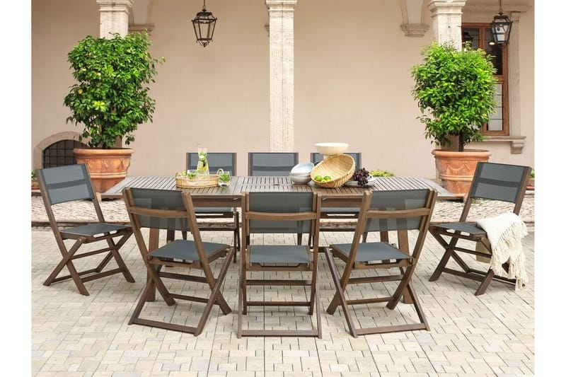 Kettelle Taittotuoli Ulkok äyttöön 57x50x90 cm - Tummanruskea/Harmaa - Puutarhakalusteet - Puutarhatuoli - Parveketuoli & taittotuoli ulos