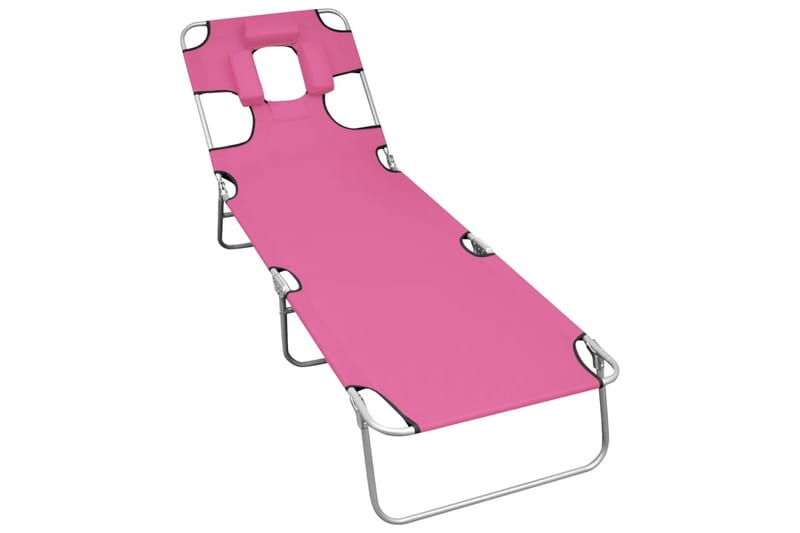 Kokoontaitettava aurinkotuoli päätuella teräs magenta pinkki - Pinkki - Puutarhakalusteet - Puutarhatuoli - Aurinkosänky & aurinkovaunu