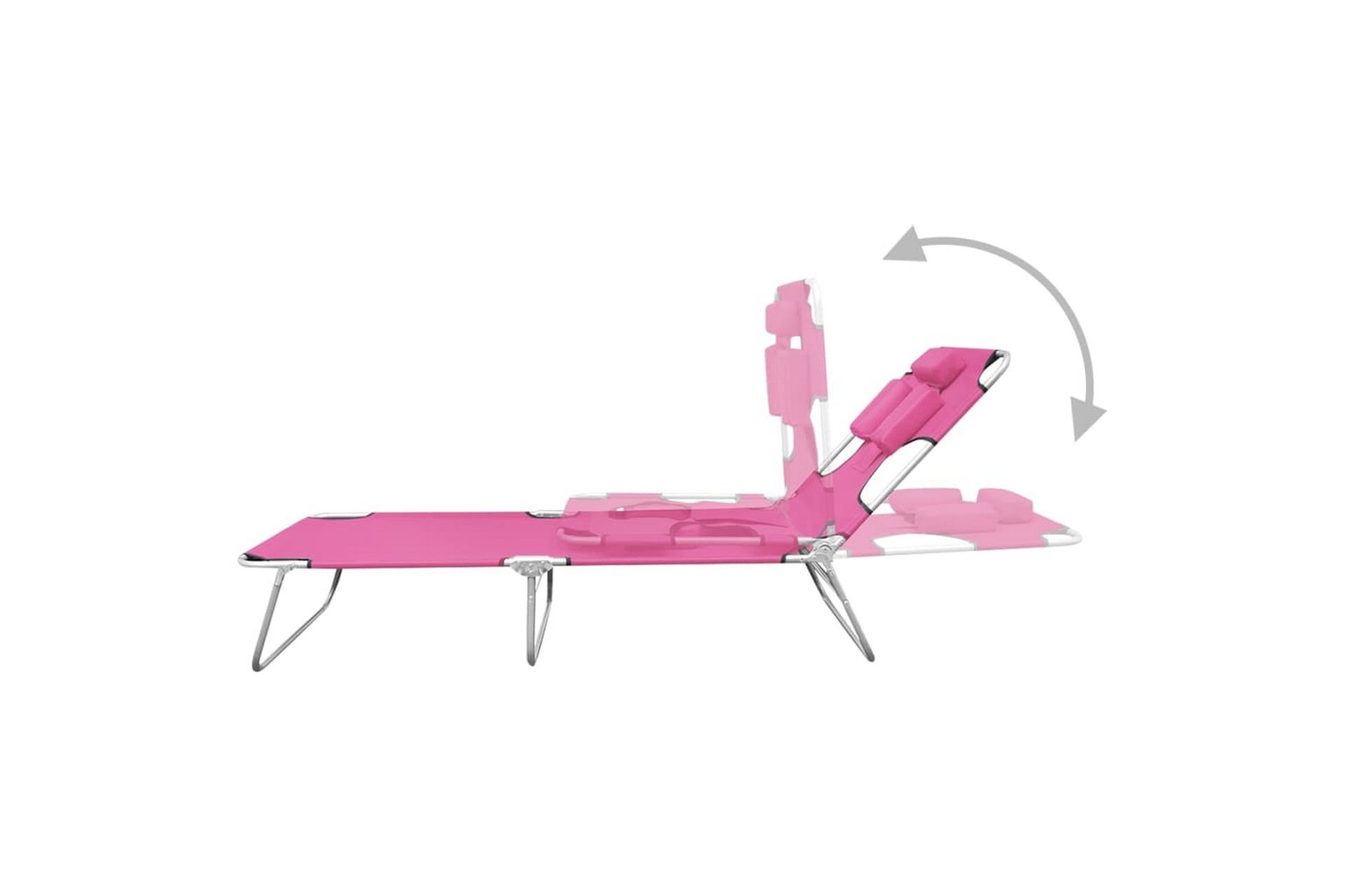 Kokoontaitettava aurinkotuoli päätuella teräs magenta pinkki - Pinkki - Puutarhakalusteet - Puutarhatuoli - Aurinkosänky & aurinkovaunu