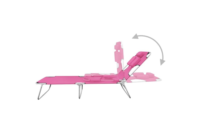 Kokoontaitettava aurinkotuoli päätuella teräs magenta pinkki - Pinkki - Puutarhakalusteet - Puutarhatuoli - Aurinkosänky & aurinkovaunu