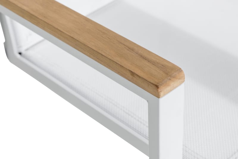 Las Vegas Pinottava Tuoli Ulkokäyttöön - Valkoinen/Tiikki - Puutarhakalusteet - Puutarhatuoli - Karmituoli ulos