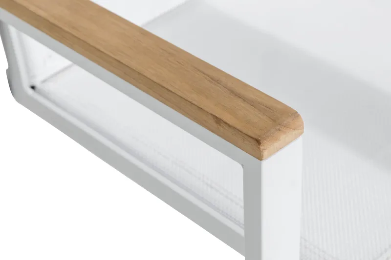 Las Vegas Pinottava Tuoli Ulkokäyttöön - Valkoinen/Tiikki - Puutarhakalusteet - Puutarhatuoli - Karmituoli ulos