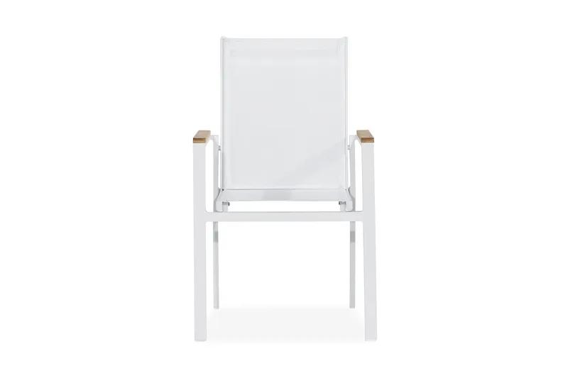 Las Vegas Pinottava Tuoli Ulkokäyttöön - Valkoinen/Tiikki - Puutarhakalusteet - Puutarhatuoli - Karmituoli ulos