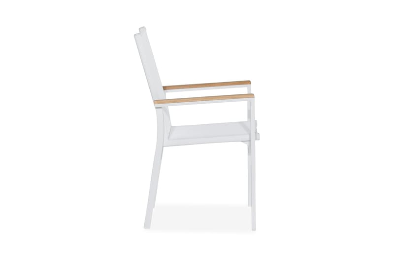 Las Vegas Pinottava Tuoli Ulkokäyttöön - Valkoinen/Tiikki - Puutarhakalusteet - Puutarhatuoli - Karmituoli ulos