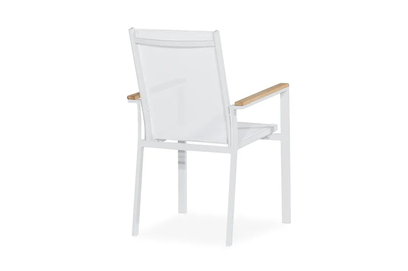 Las Vegas Pinottava Tuoli Ulkokäyttöön - Valkoinen/Tiikki - Puutarhakalusteet - Puutarhatuoli - Karmituoli ulos