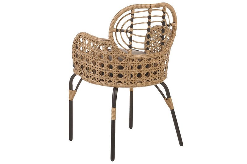Leamington Käsinojatuoli 4 kpl - Luonnollinen/Beige/Harmaa/Musta - Puutarhakalusteet - Puutarhatuoli - Karmituoli ulos