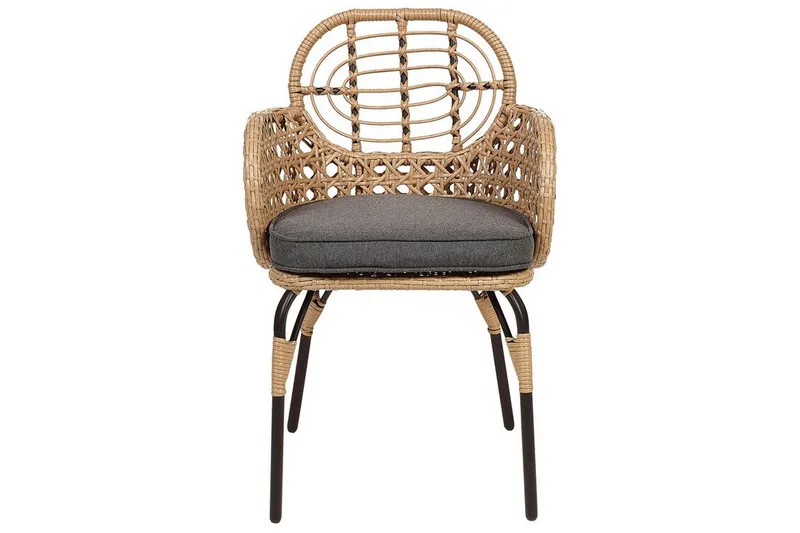 Leamington Käsinojatuoli - Luonnollinen/Beige/Harmaa/Musta - Puutarhakalusteet - Puutarhatuoli - Karmituoli ulos