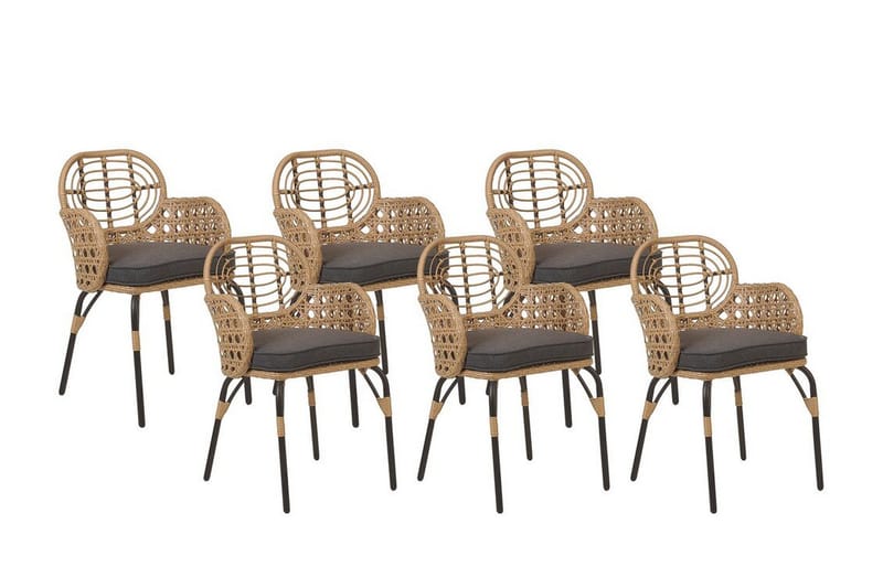 Leamington Käsinojatuoli - Luonnollinen/Beige/Harmaa/Musta - Puutarhakalusteet - Puutarhatuoli - Karmituoli ulos