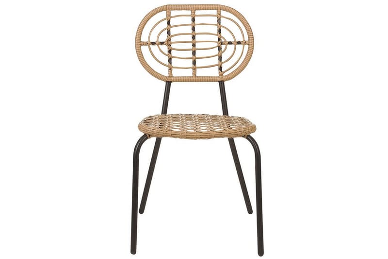 Leamington Ruokatuoli Ulkokäyttöön 8 kpl - Luonnollinen/Beige/Musta - Puutarhakalusteet - Puutarhatuoli - Karmituoli ulos