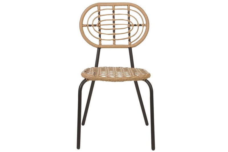 Leamington Ruokatuoli Ulkokäyttöön - Luonnollinen/Beige/Musta - Puutarhakalusteet - Puutarhatuoli - Karmituoli ulos