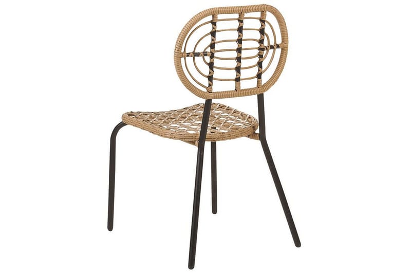 Leamington Ruokatuoli Ulkokäyttöön - Luonnollinen/Beige/Musta - Puutarhakalusteet - Puutarhatuoli - Karmituoli ulos