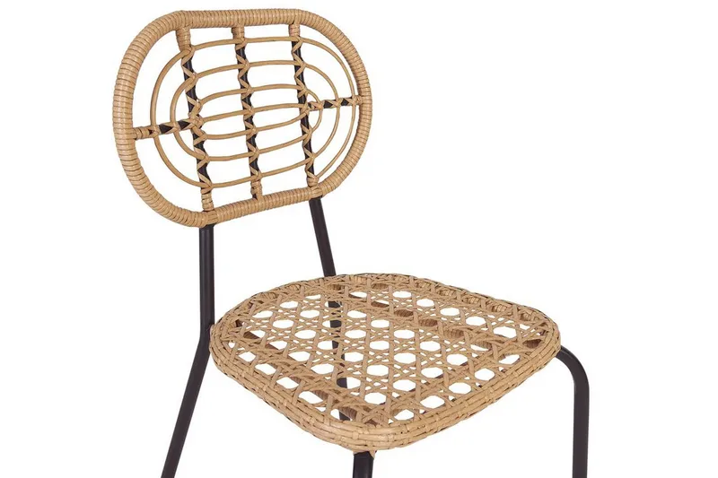 Leamington Ruokatuoli Ulkokäyttöön - Luonnollinen/Beige/Musta - Puutarhakalusteet - Puutarhatuoli - Karmituoli ulos