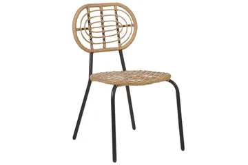 Leamington Ruokatuoli Ulkokäyttöön - Luonnollinen/Beige/Musta - Puutarhakalusteet - Puutarhatuoli - Karmituoli ulos
