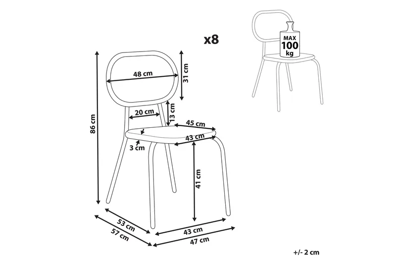 Leamington Ruokatuoli Ulkokäyttöön - Luonnollinen/Beige/Musta - Puutarhakalusteet - Puutarhatuoli - Karmituoli ulos