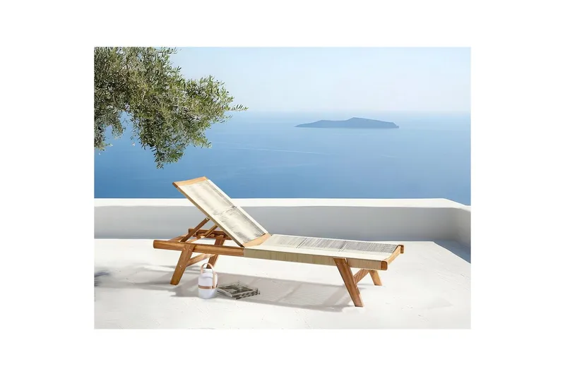 Lepotuoli Prossedi Beige/vaalea puu - Beige/vaalea puu - Puutarhakalusteet - Puutarhatuoli - Aurinkosänky & aurinkovaunu