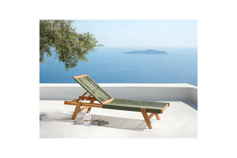 Lepotuoli Prossedi Vihreä/vaalea puu - Vihreä/vaalea puu - Puutarhakalusteet - Puutarhatuoli - Aurinkosänky & aurinkovaunu