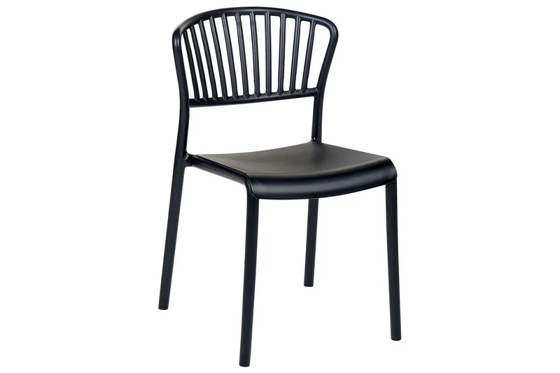 Leverano Ruokatuoli Ulkokäyttöön - Musta - Puutarhakalusteet - Puutarhatuoli - Karmituoli ulos