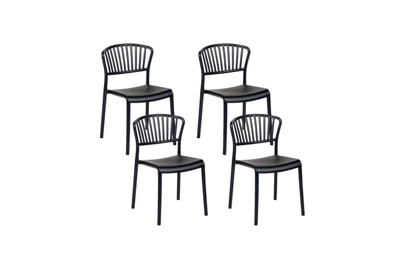 Leverano Ruokatuoli Ulkokäyttöön - Musta - Puutarhakalusteet - Puutarhatuoli - Karmituoli ulos