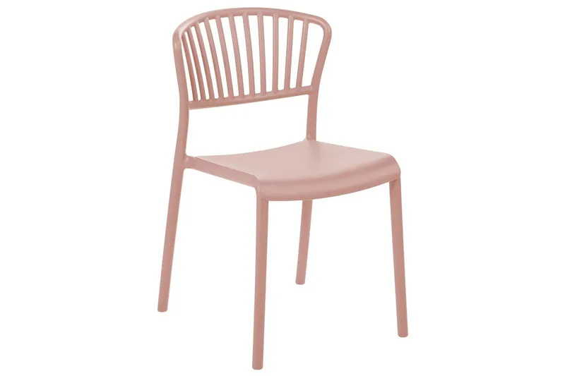 Leverano Ruokatuoli Ulkokäyttöön - Vaaleanpunainen - Puutarhakalusteet - Puutarhatuoli - Karmituoli ulos