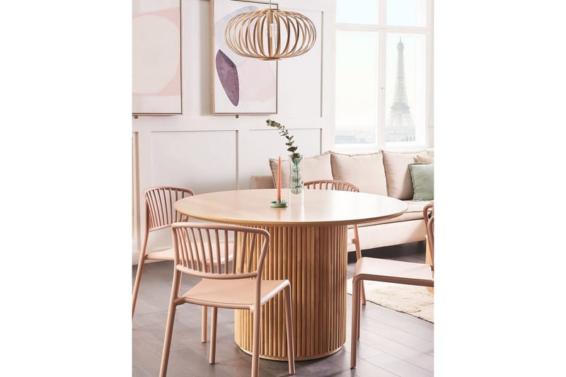 Leverano Ruokatuoli Ulkokäyttöön - Vaaleanpunainen - Puutarhakalusteet - Puutarhatuoli - Karmituoli ulos