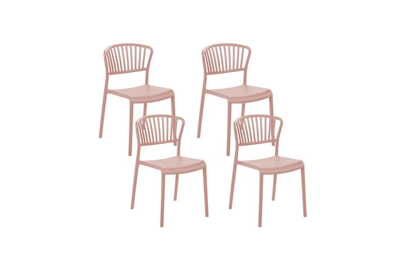 Leverano Ruokatuoli Ulkokäyttöön - Vaaleanpunainen - Puutarhakalusteet - Puutarhatuoli - Karmituoli ulos