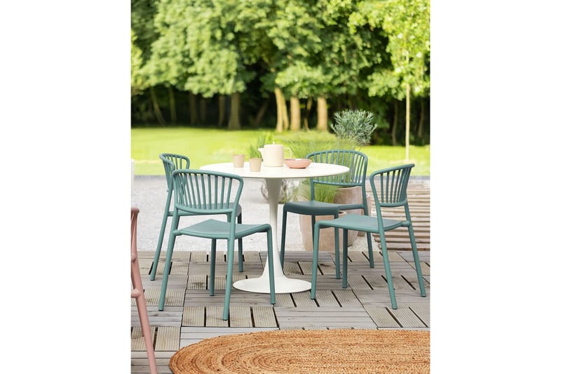 Leverano Ruokatuoli Ulkokäyttöön - Vihreä - Puutarhakalusteet - Puutarhatuoli - Karmituoli ulos